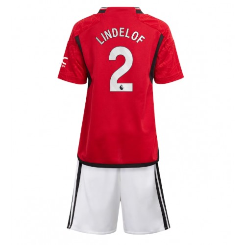 Maillot de foot Manchester United Victor Lindelof #2 Domicile enfant 2023-24 Manches Courte (+ pantalon court)